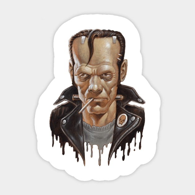 1950's Greaser Frankenstein Sticker by Paul_Abrams